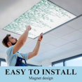 thumbnail image 5 of 4 Pack Green Leaf Fluorescent Light Covers for Ceiling Lights Eucalyptus Leaves Spring Plant Farmhouses Magnetic Ceiling Light Covers Overhead Light Filters for Office Classroom Home, 5 of 9