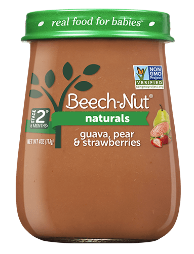 Beech-Nut Naturals Stage 2, Guava Pear & Strawberries Baby Food, 4 oz Jar