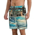 thumbnail image 2 of Zufioo Comic Airplane Cockpit Illustration for Men's Casual Beach Shorts, Sports Fitness Quick-drying Drawstring Shorts with Pockets for Home Wear-3X-Large, 2 of 6