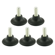 Unique Bargains Unique Bargains 5 Pcs Metal Threaded Rod Round Plastic Base Leveling Foot 8mmx34mmx35mm