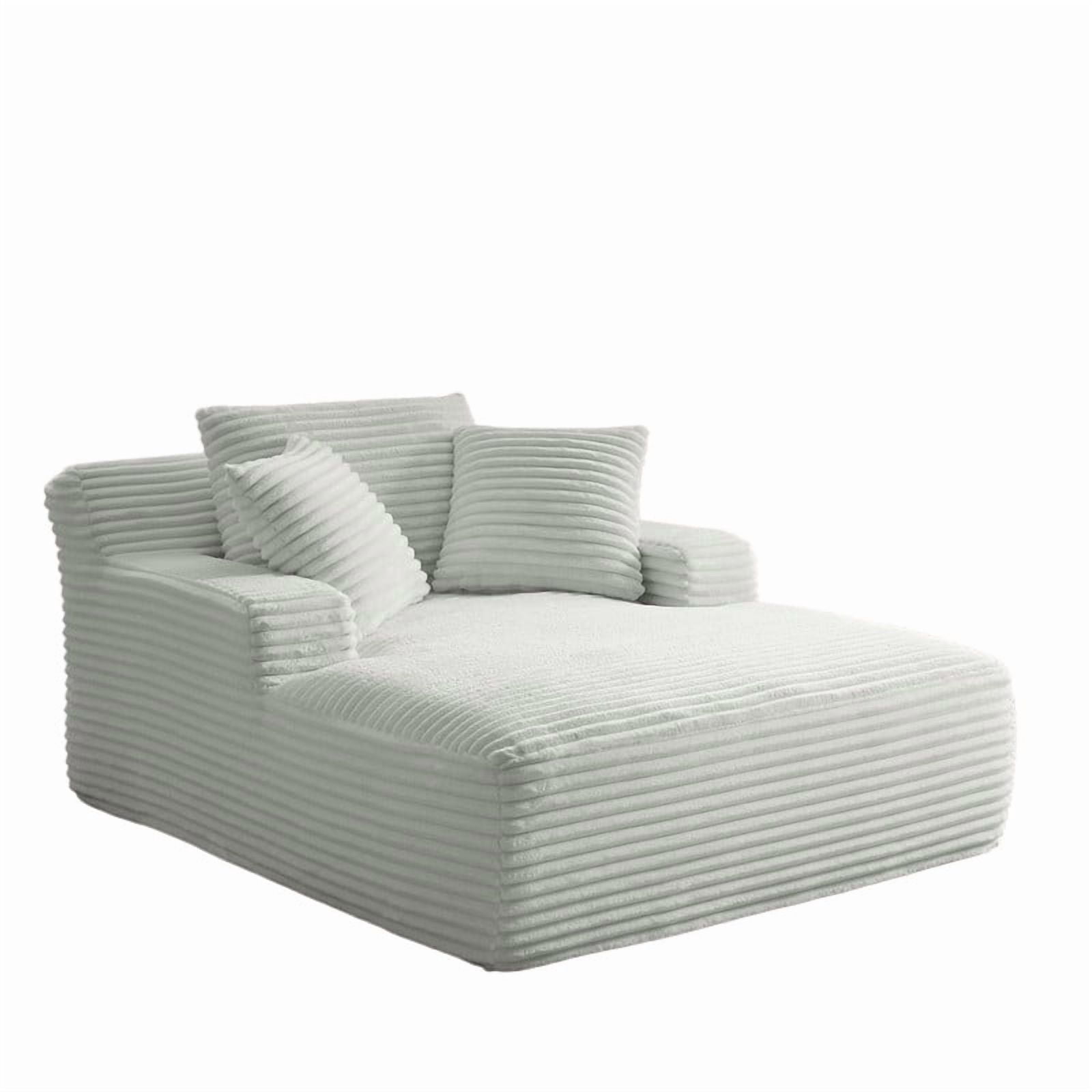 Oversized Chaise Lounge Chair Indoor, Upholstered Sofa Bed Sleeper Sofa Corduroy Cloud Couch Boneless Sofa Reading Chair with 3 Pillows for Living Room, 49.2''x66.1''