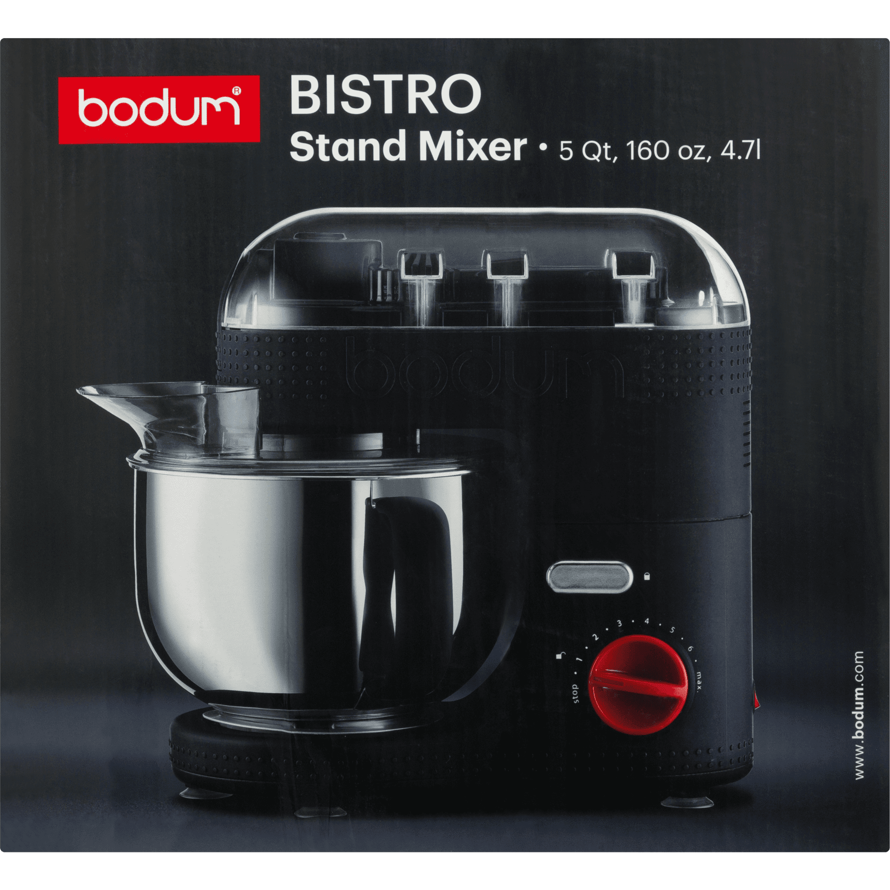 Bodum Bistro Electric Stand Mixer, 4.7 L, 160 oz Black
