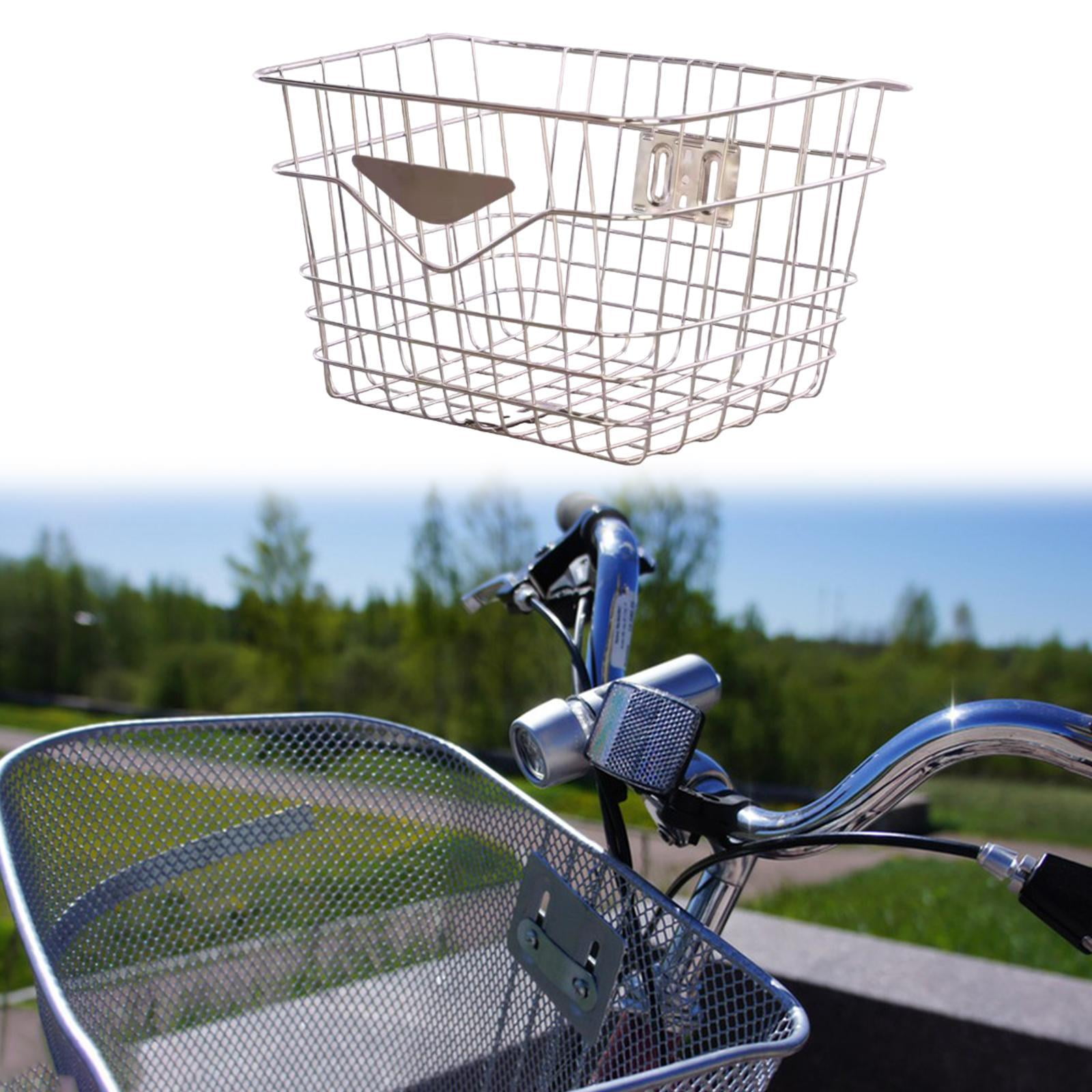 harayaa Bicycle Basket Storage Basket Metal Practical Folding Bicycles Bike Front Basket Style A