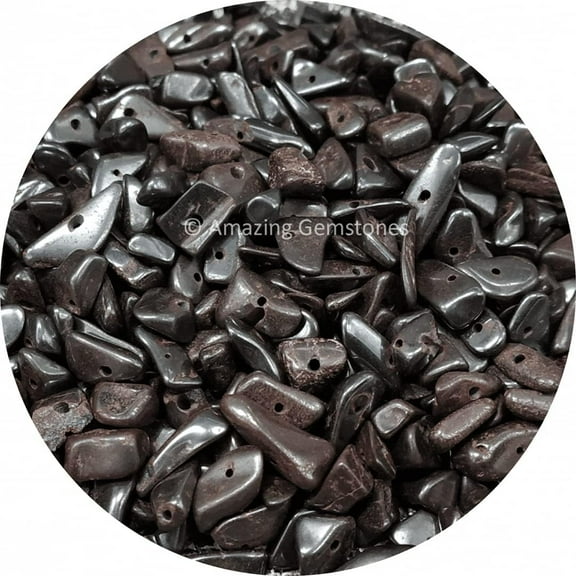 Hematite Crystal Chips - Healing Crystals Tumbled Chips Gemstone Beads (1000  Carat, Drilled)