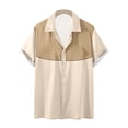 thumbnail image 2 of pstuiky camisetas para hombre, Camisa estilo blusa informal de manga corta con botones y cuello vuelto para hombre camisas casuales para hombre xl, 2 of 5