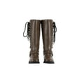 thumbnail image 2 of Dream Apparel Women's Motorcycle Riding Boots Knee High Boots Biker Boots Lace Up, 2 of 5