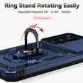thumbnail image 6 of Solennerer Slide Camera Lens Military Grade Armor Case For Samsung Galaxy A15 A25 A35 A55 5G Phone Holder Ring Stand Cover, 6 of 22