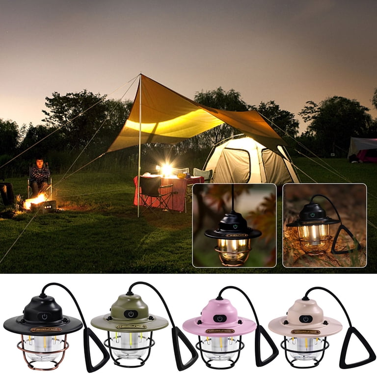 buy mini backpacking tent lanterns Rechargeable LED Camping Lantern, Mini Retro Camping Lights, Portable  Waterproof 7 Light Modes Stepless Dimming Brightness, Hanging Tent Light  for Camping, Power Outages