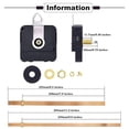 thumbnail image 2 of ERDS-High Torque Long Shaft Clock Movement Mechanism with Long Straight Hands 250 mm/ 9.8 Inches (Gold), 2 of 4