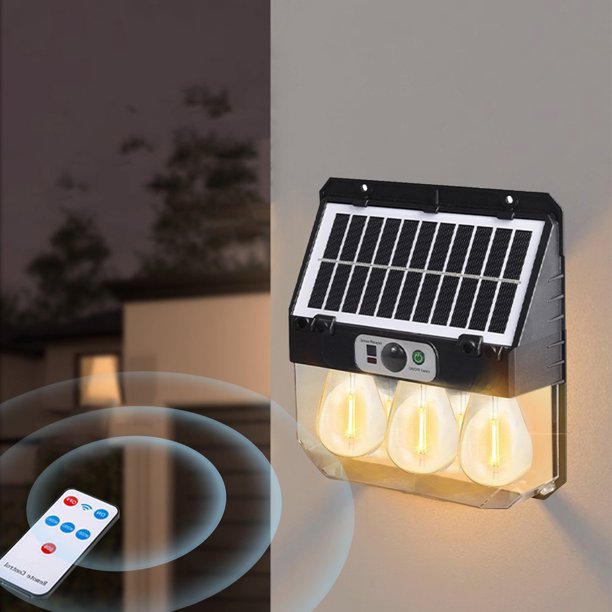 Fiudx Liquidación De Ahorros De Verano Luces Solares Para Exteriores, Sensor De Movimiento, Luces Alimentadas Por Energía Solar, 3 Modos, Luces De Seguridad De Pared Para Valla, Patio, Jardín, Puerta