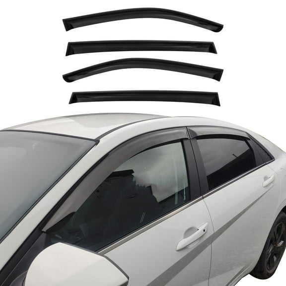 Window Visor Vent Rain Guard Deflector for Kia Optima 2016-2020 Smoke 4 Pcs