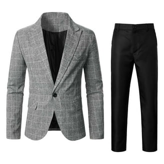 JUUYY Men's Stylish Suits Big and Tall Slim Fit One Button Suit