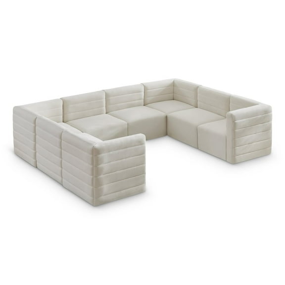 Meridian Furniture Quincy Cream Velvet Modular Sectional