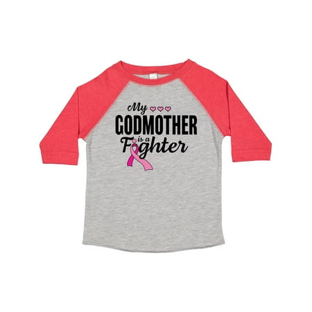 

Inktastic Breast Cancer Awareness My Godmother is a Fighter Gift Toddler Boy or Toddler Girl T-Shirt