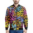 thumbnail image 3 of Chaqueta con estampado de cebra abstracto para hombre y mujer, ropa con estampado 3D de flores, sudadera informal con cremallera, ropa de calle, abrigo, 3 of 5