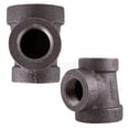thumbnail image 2 of Supply Giant 1-1/4" x 1" x 1" BLack Pipe Fitting Reducing Tee Cast Iron, 2 of 6