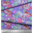 thumbnail image 2 of Soimoi Polyester Crepe Fabric Floral & Flamingo Bird Printed Craft Fabric by The Yard 52 Inch Wide, 2 of 4