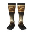 thumbnail image 1 of Fotbe Sunflower Cowboy Hat Cow Calcetas Divertidas Estampadas para Hombre y Mujer, Calcetas de Algodón hasta la Rodilla para Caminar, Correr, Enfermería y Embarazo, 1 of 6