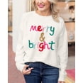 thumbnail image 2 of CURBODO Women's Merry & Bright Christmas Sweaters Long Sleeve Crewneck Graphic Pullover, 2 of 7