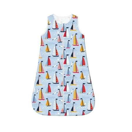 

Honeii Sailboats And Seagulls Print Unisex Babies Sleepbag Wearable Blanket Baby Sleeveless Sleeping Bag-Large