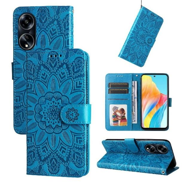 Funda tipo cartera GANGXUN para OPPO A98 , diseño girasol, cuero PU, soporte, cierre magnético, tarjetero