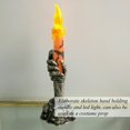 thumbnail image 2 of Halloween Skeleton Hand LED Flame Light Skull Candle Holder Party Decoration, 2 of 3