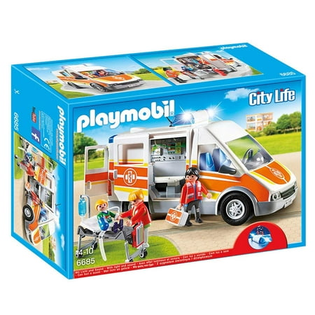 PLAYMOBIL Ambulance with Lights and Sound (Playmobil Ambulance 4221 Best Price)