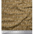 thumbnail image 1 of Soimoi Brown Poly Georgette Fabric Notes Musical Instrument Decor Fabric Printed Yard 42 Inch Wide, 1 of 5