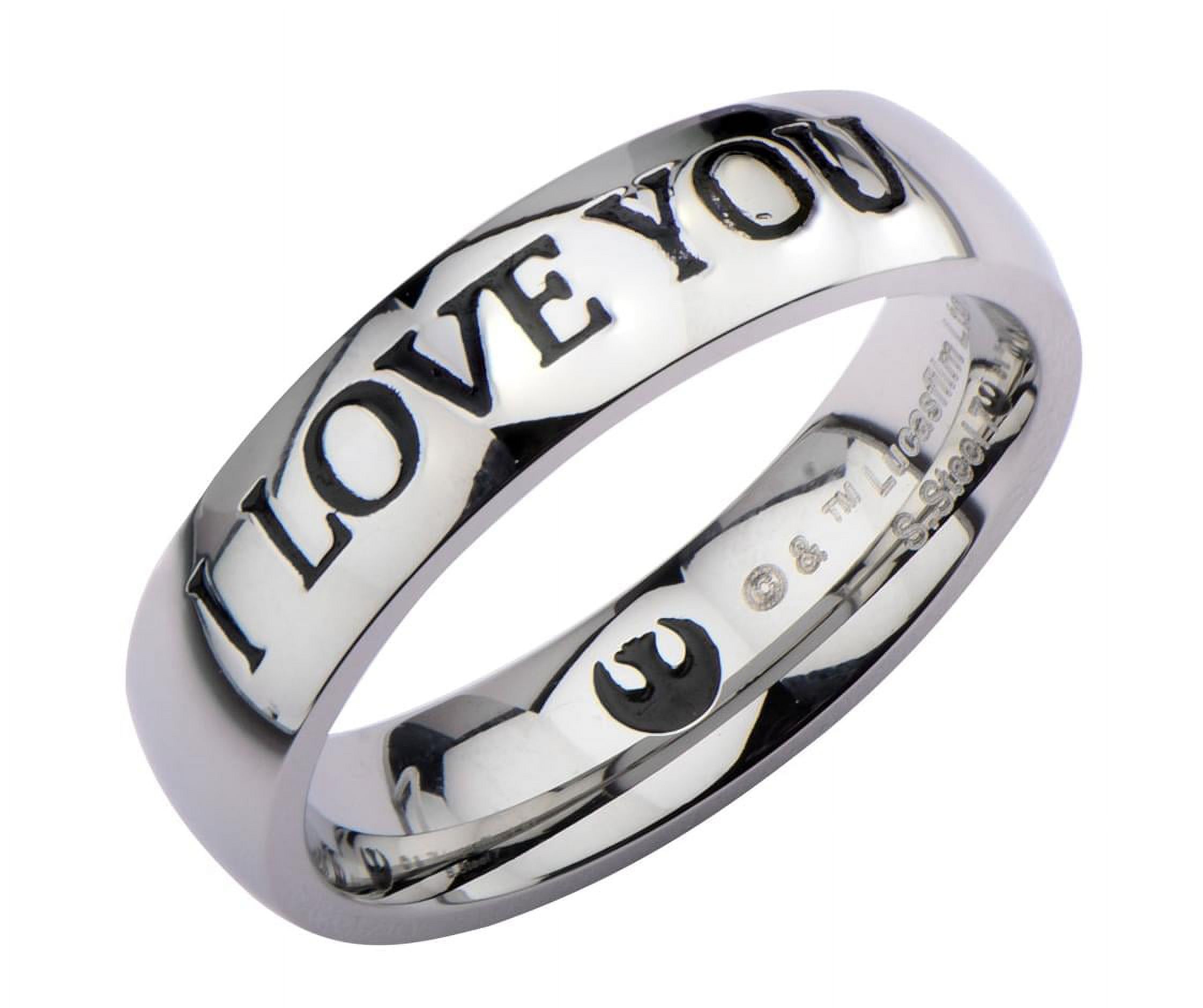 Star Wars I Love You Stainless Steel Unisex Ring | Size 6 - image 2 of 3