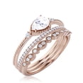 thumbnail image 3 of Minimalist 2.10 Carat Pear Cut Diamond Moissanite Classic Engagement Ring, Modern Wedding Ring in 10k Solid Rose Gold, Gift For Her, Promise Ring, Dainty Ring, Anniversary Ring, Trio Rings Set, 3 of 3