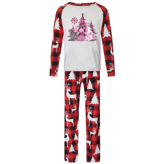 RKSTN Pyjamas de Noël Assortis pour Famille pour Femmes Hommes Couples Adultes Enfants, Hauts à Manches Longues à Col Rond+pantalons Longs Décontractés Doux Amples Grande Taille Ensemble de Pyjamas (Papa)
