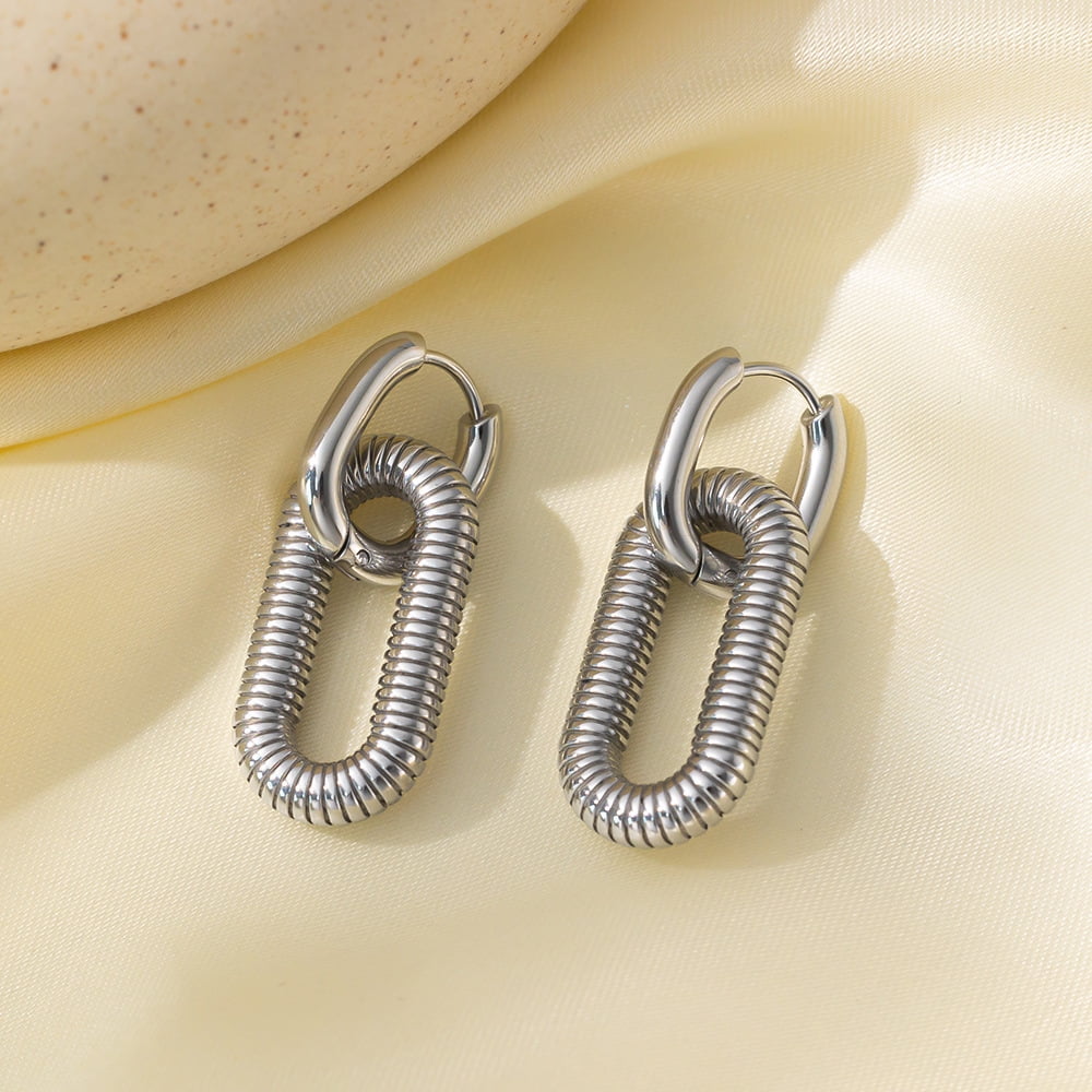 Chunky Chain Link Hoop Earrings for Women Gold or Silver Stainless Steel Ginger Lyne Collection