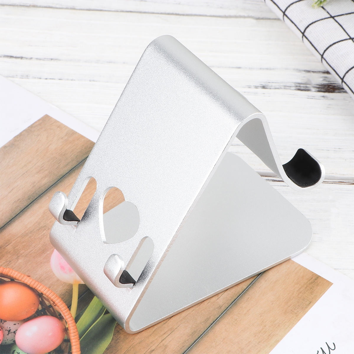 ELAYARD Aluminum Alloy Desktop Smartphone Stand Holder for Secure Scratch-Free Cellphone Use and Convenient Viewing