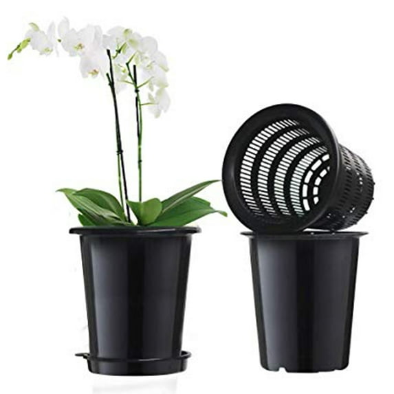 Manunclaims 4.6 Inch Plastic Orchid Pots with Holes, Good Drainage Decorative, Planter Pots for Indoor Outdoor Flower Plants,Herbs,Snake Plants and Succulents