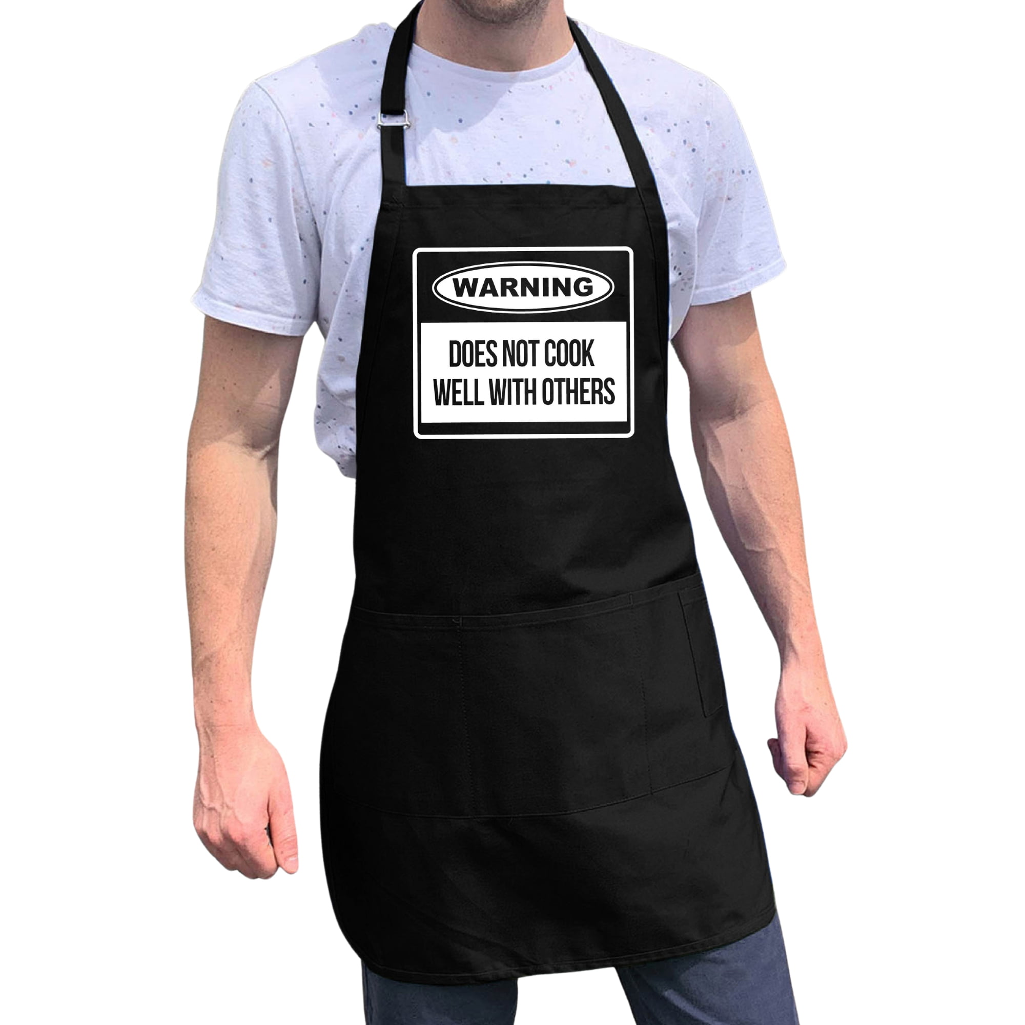 ApronMen, Funny Aprons For Men Warning Does Not Cook Well With
