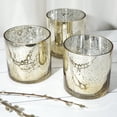 thumbnail image 2 of Koyal Wholesale Gold Mercury Glass Cylinder Vases, 5 x 5 Inches, Short Floating Candle Centerpiece, Set of 6, 2 of 3