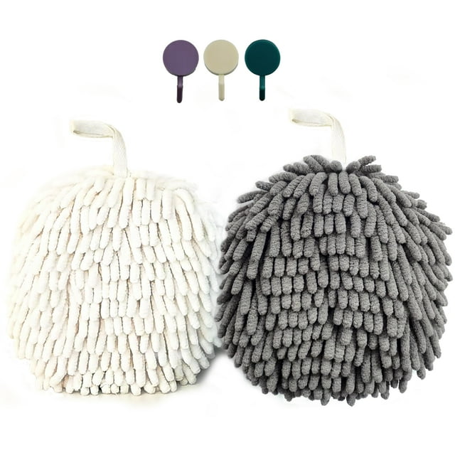 Toalla de mano ACOCPOL Chenille Clutch con bonita forma de bola plana
