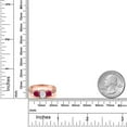 thumbnail image 4 of Gem Stone King 18K Rose Gold Plated Silver Red Created Ruby Ring Set with Moissanite (3.02 Cttw) (Size 9), 4 of 4