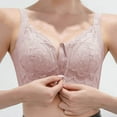 thumbnail image 3 of Ohufall Plus Size Push Up Womens Bras Front Closure Zipper Wireless Bras for Women Breathable Comfortable Underwear, 34B/C-42B/C, 3 of 5