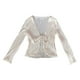thumbnail image 5 of MHFRRA Blusa Francesa Plisada de Manga Larga, Ajustada y Elegante de Verano para Mujer, Estilo Casual y Moderno. Beige, 5 of 7