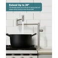 thumbnail image 2 of Deck Mount Pot Filler Faucet, WOWOW Solid Brass Pot Filler Brushed Nickel Kitchen Folding Faucet with Stretchable Double Joint Swing Arm, Deck Mounted Stove Faucet, 2 of 6