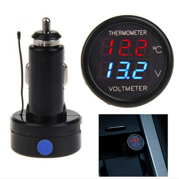 High-Quality 2 in 1 Car Auto Dual Display LED Thermometer Voltmeter-