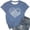 Blue, variant on Womens Tops Short Sleeve Fashion Casual Gradient Printed Crew Neck T Shirt Top Basic Tees L