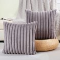 thumbnail image 1 of Juego De 2 Fundas De Cojines De Terciopelo De Felpa De Doble Cara Fundas De Almohada De Piel Artificial Suave Decorativas para Sofá Dormitorio Sala De Estar Hogar 45x45 Gris Oscuro, 1 of 6
