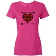 thumbnail image 3 of Inktastic Buffalo Plaid Valentines Day Heart Women's T-Shirt, 3 of 5