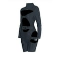 thumbnail image 3 of Yeater Women's High Neck Long Sleeve Bodycon Romper, 3 of 7