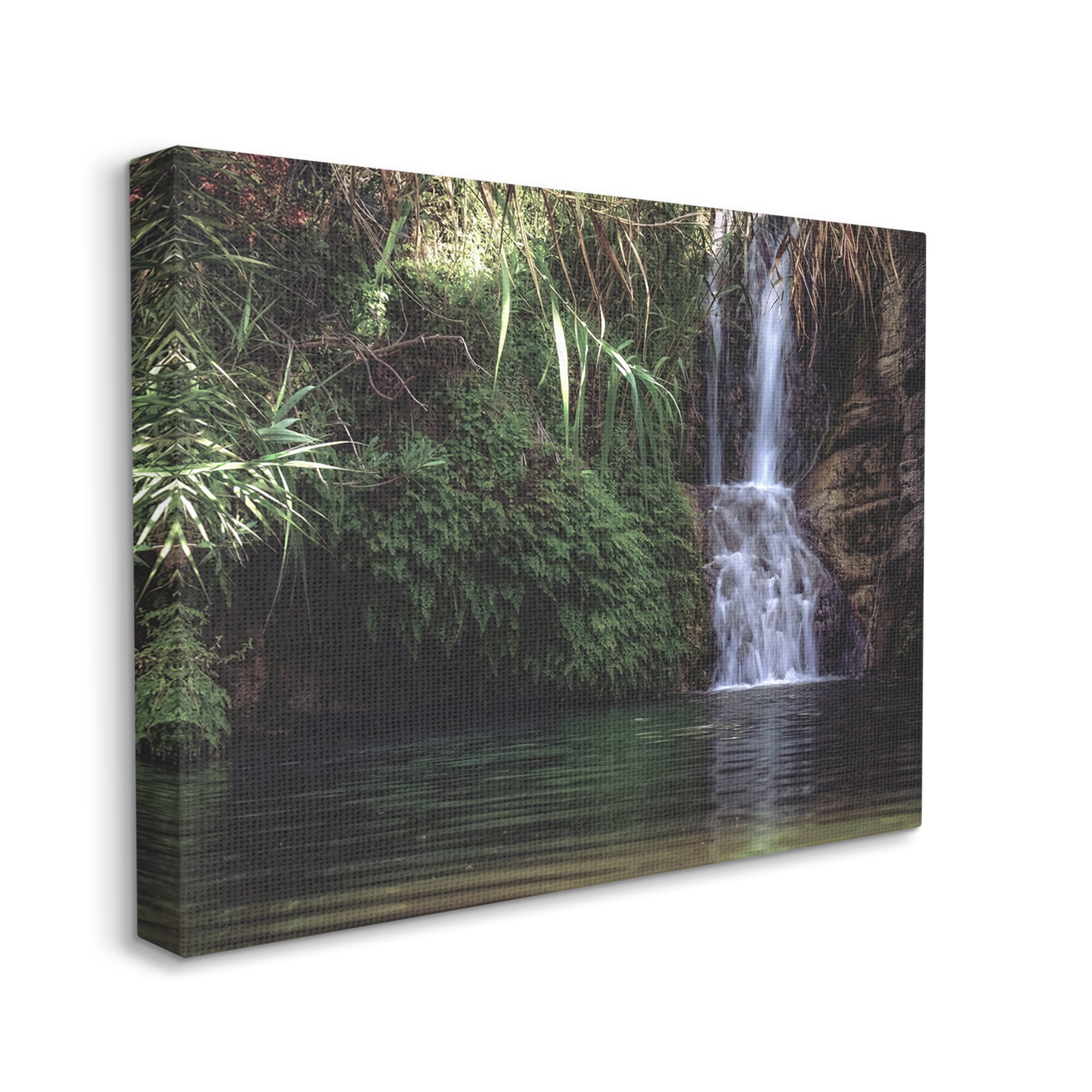 Stupell Industries Tranquil Waterfall Rainforest Environment Nature Clearing Photography Photograph Gallery Wrapped Canvas Print Wall Art, Design by Daphne Polselli