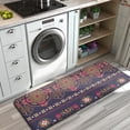 thumbnail image 3 of Purple Boho Tribal Floral and Mandalas Pattern Kitchen Rug Mat,Kitchen Runner Rugs Non Skid Washable,Decorative Kitchen Floor Mats for Kitchen,Sink,Laundry,17"x47.2", 3 of 7