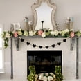 thumbnail image 4 of Lssam Valentine's Day Garland with Black Felt Hearts and Wood Beads - Farmhouse Mantle Banner Neutral Wall Hanging for Holiday Party Decor (Heart Black), 4 of 7