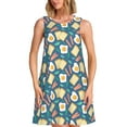 thumbnail image 1 of Cauagu Robe d'Été Sans Manches pour Femmes, Robe Décontractée de Vacances, Col Rond avec 2 Poches, 1 of 7